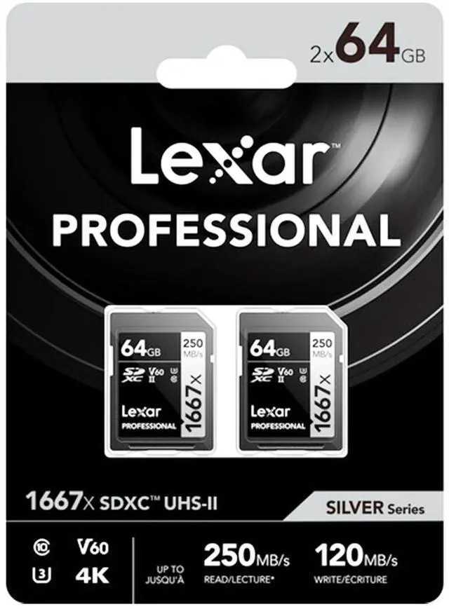 Alt view image 3 of 16 - Lexar Professional 1667x 256GB (2-Pack) SDXC UHS-II Cards, Up to 250MB/s Read, for Professional Photographer, Videographer, Enthusiast (LSD1667256G-B2NNU)