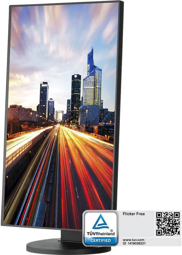 Alt view image 15 of 20 - NEC Display Solutions EX241UN-BK 24” Widescreen Full HD 6ms Monitor with 4-Sided Ultra-Narrow Bezel and IPS Panel, 250cd/m2, D-Sub, DVI, HDMI, DisplayPort,Tilt, Swivel, Pivot, Height-adjustable stand