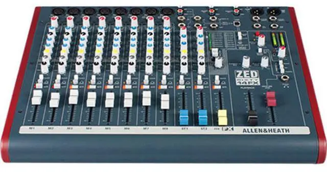 Alt view image 2 of 13 - Allen & Heath ZED60-14FX Multipurpose Mixer with FX and USB I/O Port, 8 Mic/Line/ 2 Stereo Inputs