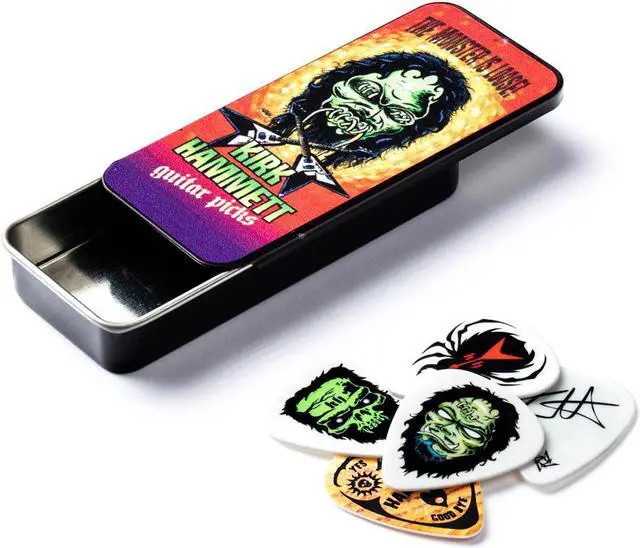 Alt view image 3 of 5 - Dunlop Kirk Hammett Collector Guitar Pick Tin - 6 Pack - .88mm Gauge