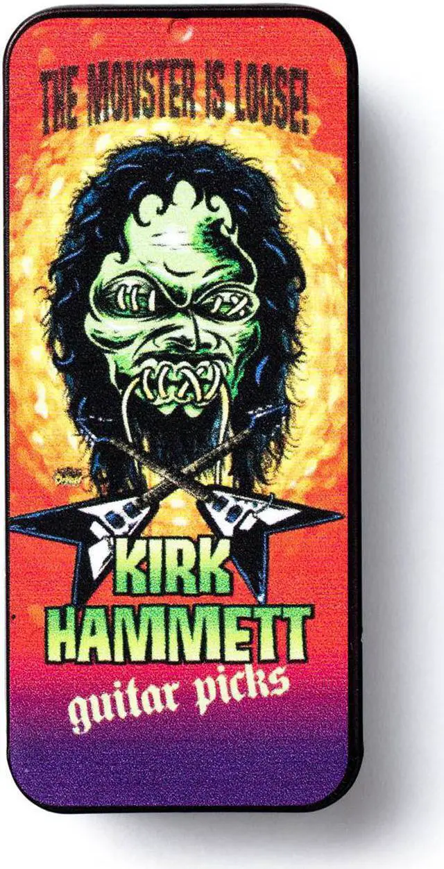 Alt view image 5 of 5 - Dunlop Kirk Hammett Collector Guitar Pick Tin - 6 Pack - .88mm Gauge