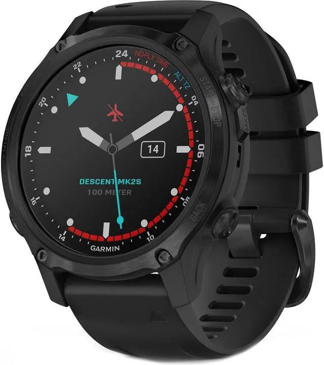 Alt view image 5 of 14 - Garmin Descent Mk2S, Smaller-Sized Watch-Style Dive Computer, Multisport Training/Smart Features, Gray with Black Silicone Band, (010-02403-03)