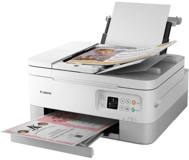 Alt view image 15 of 17 - Canon PIXMA TR7020a Wireless All-In-One Inkjet Color Printer, White #4460C072AA