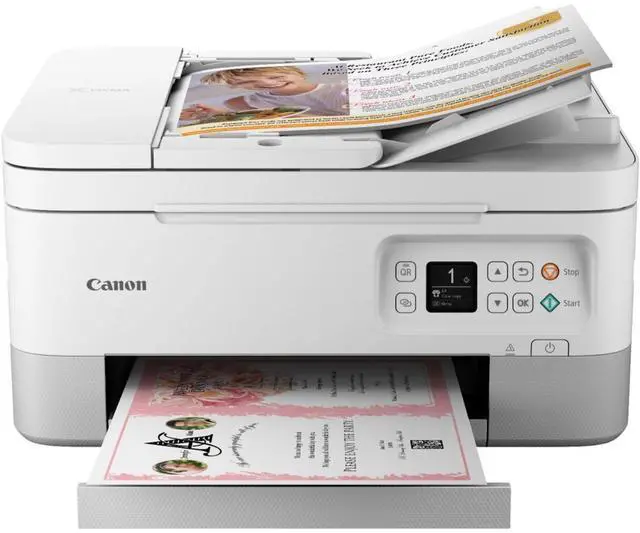 Alt view image 12 of 17 - Canon PIXMA TR7020a Wireless All-In-One Inkjet Color Printer, White #4460C072AA