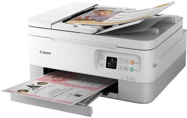 Alt view image 14 of 17 - Canon PIXMA TR7020a Wireless All-In-One Inkjet Color Printer, White #4460C072AA