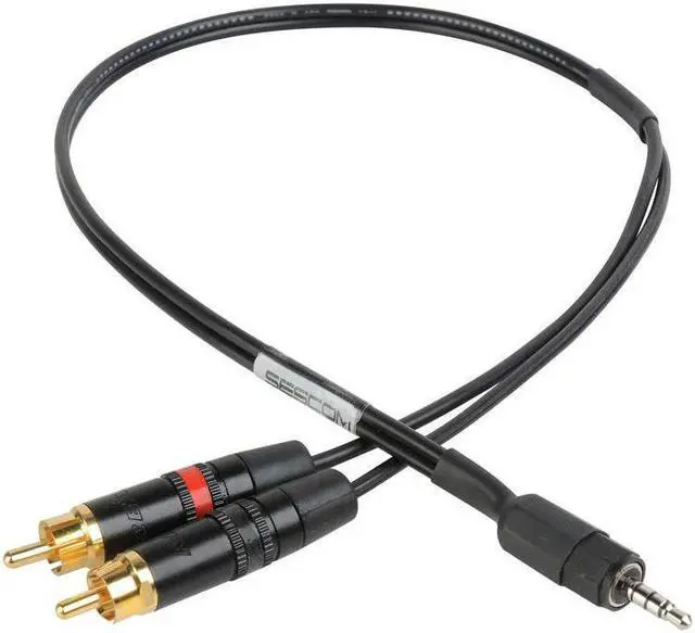 Main image of Sescom 18" Stereo RCA to 3.5mm TRRS Plug Line to Mic Level Summing Cable for Mobile Devices