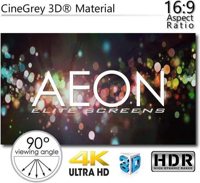 Alt view image 15 of 20 - Elite Screens AR120DHD3 Aeon CineGrey 3D Series 120" Fixed Frame Projection Screen