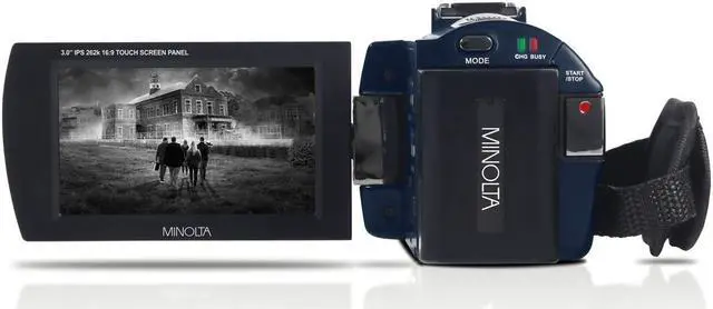 Alt view image 5 of 9 - Minolta MN4K25NV 4K Ultra HD 30MP 3" Touchscreen Camcorder w/Night Vision, Blue