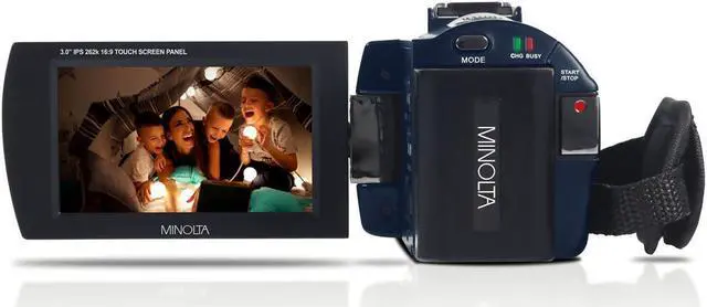 Alt view image 4 of 9 - Minolta MN4K25NV 4K Ultra HD 30MP 3" Touchscreen Camcorder w/Night Vision, Blue