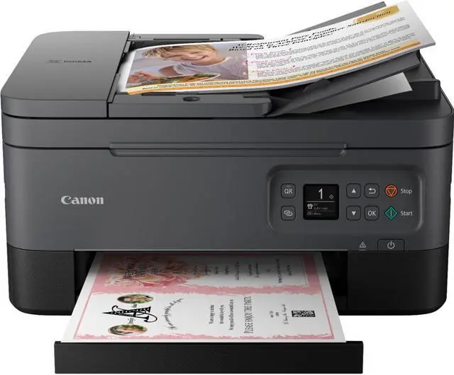 Alt view image 2 of 8 - Canon PIXMA TR7020a Approx. 13.0 ipm Black Print Speed Wireless PictBridge
Wi-Fi (802.11b/g/n wireless networking, 2.4 GHz)
Bluetooth 4.0 LE (Low Energy) InkJet MFC / All-In-One Color Wireless All-in-One Printer Black