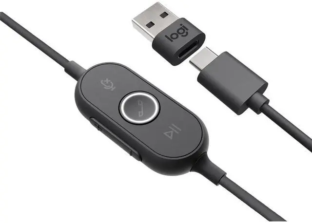 Alt view image 18 of 20 - Logitech Zone 750 Wired On-Ear Headset USB-C Black 981001103