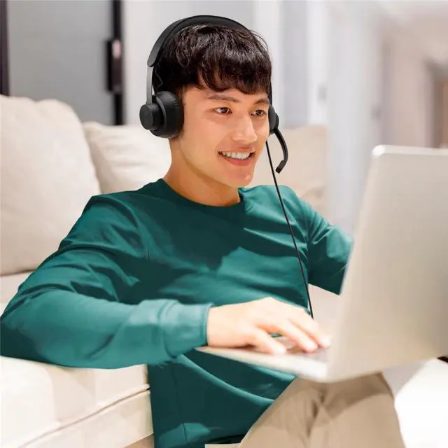 Alt view image 20 of 20 - Logitech Zone 750 Wired On-Ear Headset USB-C Black 981001103