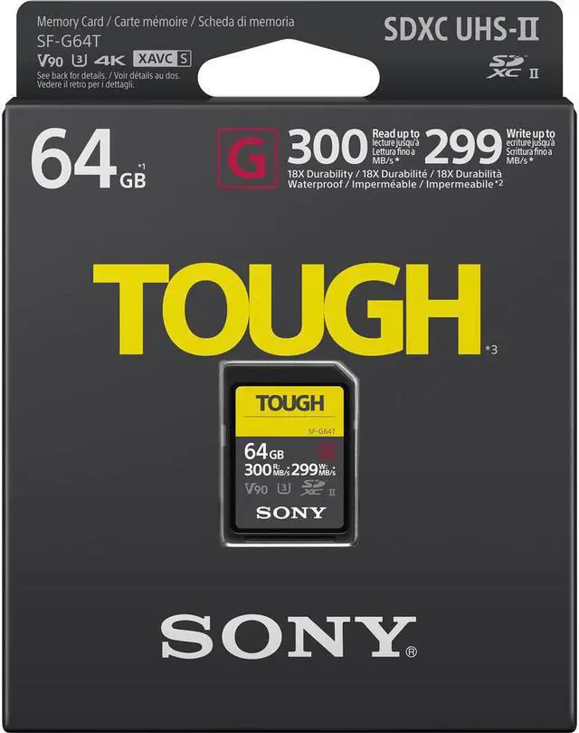 Alt view image 19 of 20 - Sony 64GB UHS-II TOUGH SD CARD R300 W299
