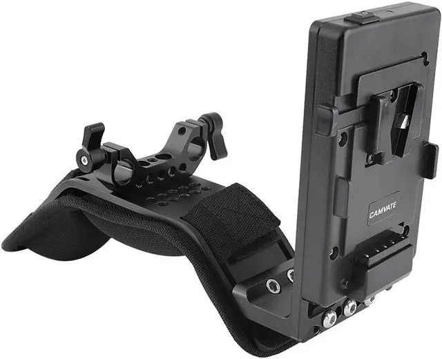 Alt view image 3 of 6 - CAMVATE Shoulder Mount with V-Lock Power Splitter and 15mm Dual-Rod Clamp