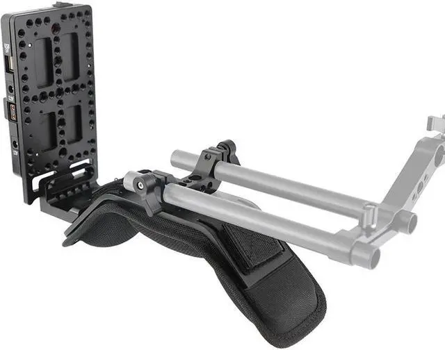 Alt view image 6 of 6 - CAMVATE Shoulder Mount with V-Lock Power Splitter and 15mm Dual-Rod Clamp