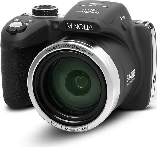 Alt view image 3 of 10 - Minolta MN53Z-BK 16.0-Megapixel 53x Zoom Bridge Camera (Black)