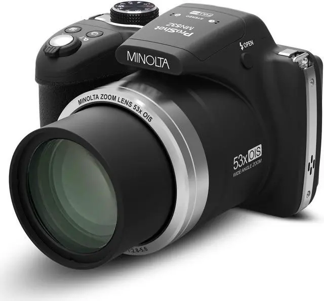 Alt view image 4 of 10 - Minolta MN53Z-BK 16.0-Megapixel 53x Zoom Bridge Camera (Black)