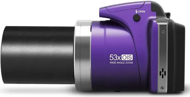 Alt view image 5 of 16 - Minolta MN53Z-P 16.0-Megapixel 53x Zoom Bridge Camera (Purple)