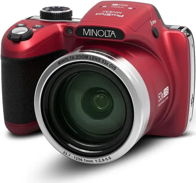 Alt view image 2 of 9 - Minolta MN53Z-R 16.0-Megapixel 53x Zoom Bridge Camera (Red)