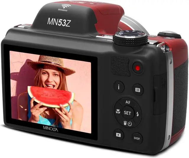 Alt view image 5 of 9 - Minolta MN53Z-R 16.0-Megapixel 53x Zoom Bridge Camera (Red)