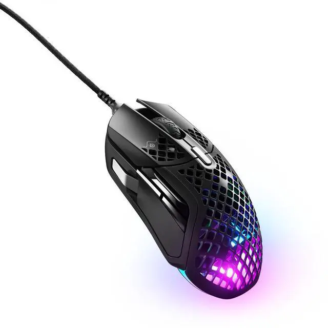 Alt view image 4 of 13 - SteelSeries Aerox 5 Lightweight 1800CPI Wired RGB Gaming Mouse