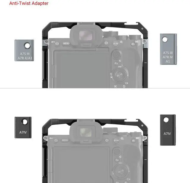 Alt view image 4 of 7 - SmallRig 3594 Full Camera Cage for Sony Alpha 7S III/Alpha 7 IV/Alpha 7R IV/Alpha 1 with VG-C4EM Battery Grip