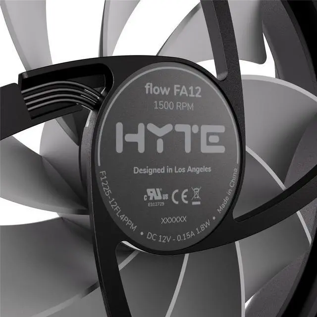 Alt view image 5 of 8 - HYTE Flow FA12 Triple Fan Pack (120mm), High Performance PWM Case Fan, 1500RPM, 4-PIN, White