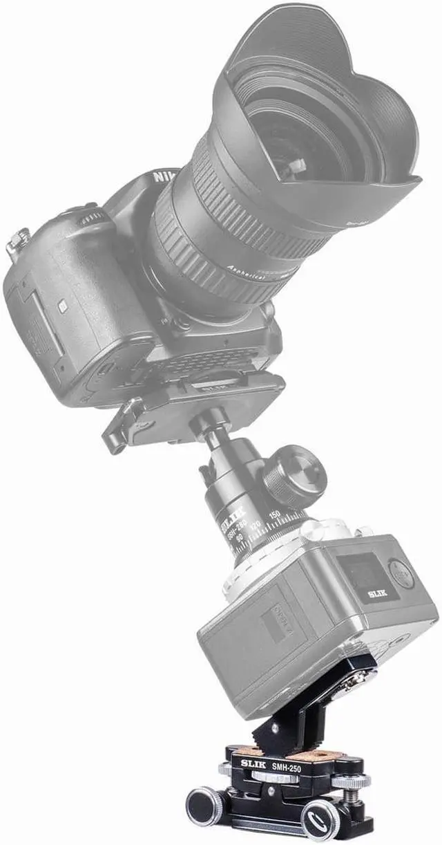 Alt view image 7 of 8 - slik smh-250 micro movement adjust tripod head, black (618-804)