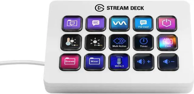 Alt view image 3 of 8 - Elgato Stream Deck MK.2 Keypad with 15 Customizable LCD Keys, White #10GBA9911
