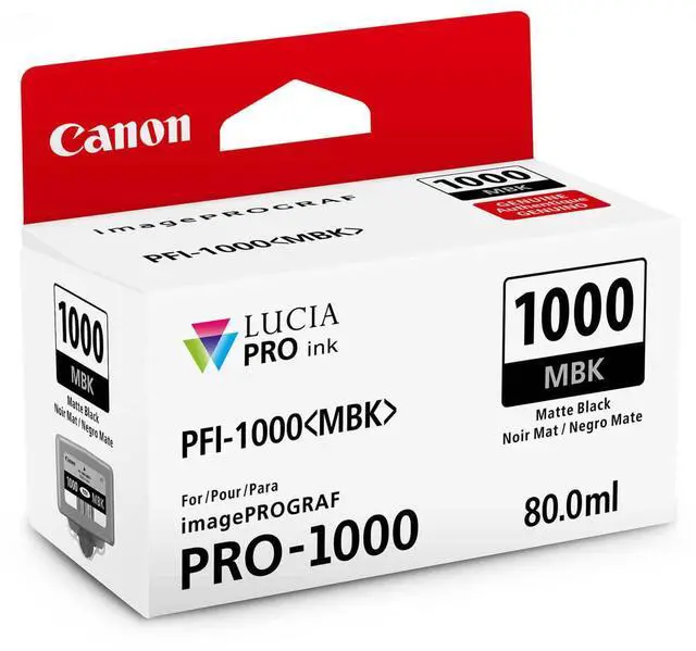 Alt view image 5 of 7 - Canon PFI-1000 MBK Matte Black LUCIA PRO ink for imagePROGRAF PRO-1000 #0545C002