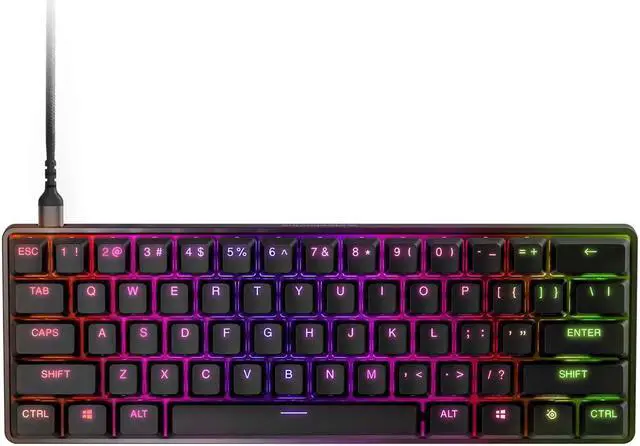 Alt view image 4 of 19 - SteelSeries Apex 9 Mini HotSwap Optical Mini Gaming Keyboard – 60% Compact Design – Optical Switches – RGB Customization – Aluminum Alloy Frame – Double Shot PBT Keycap