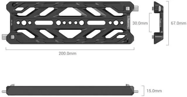 Alt view image 3 of 6 - SmallRig 8" Lightweight ARRI Dovetail Plate