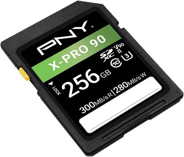 Alt view image 3 of 7 - pny 256gb x-pro 90 class 10 u3 v90 uhs-ii sdxc flash memory card - 300mb/s, class 10, u3, v90, 8k uhd, 4k uhd, full hd, uhs-ii, full size sd