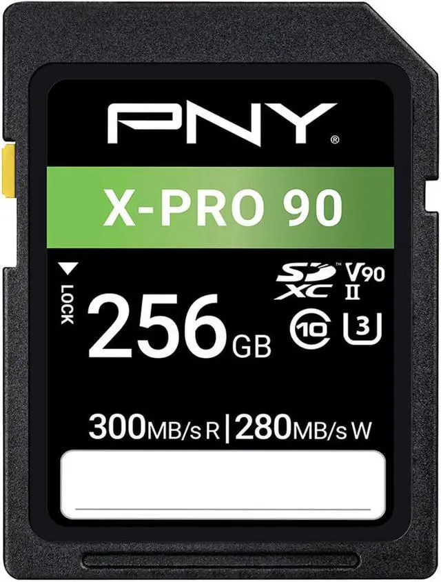 Alt view image 2 of 7 - pny 256gb x-pro 90 class 10 u3 v90 uhs-ii sdxc flash memory card - 300mb/s, class 10, u3, v90, 8k uhd, 4k uhd, full hd, uhs-ii, full size sd