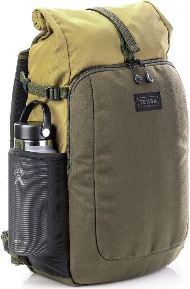 Alt view image 6 of 14 - Tenba Fulton V2 16L Backpack for Mirrorless or DSLR Camera, Tan/Olive #637-737