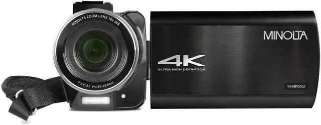 Alt view image 4 of 7 - Minolta MN4K100Z 28MP 4K Ultra HD 3.5" Touchscreen Night Vision Camcorder, Black