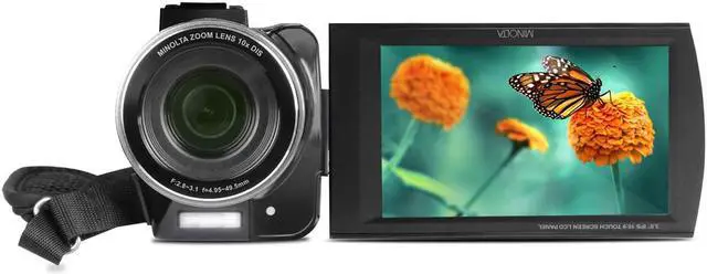 Alt view image 6 of 7 - Minolta MN4K100Z 28MP 4K Ultra HD 3.5" Touchscreen Night Vision Camcorder, Black