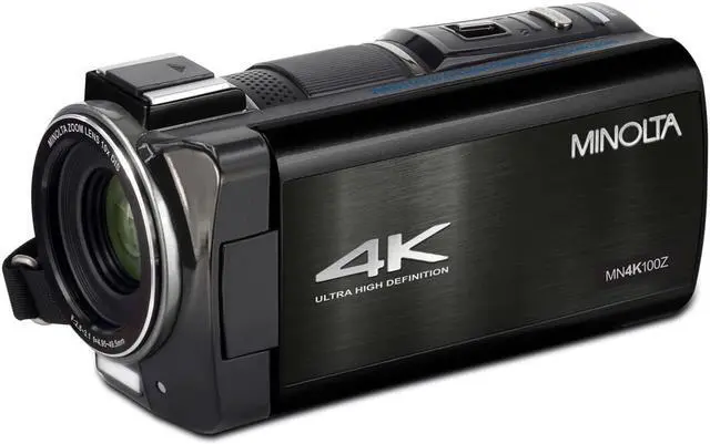 Alt view image 2 of 7 - Minolta MN4K100Z 28MP 4K Ultra HD 3.5" Touchscreen Night Vision Camcorder, Black