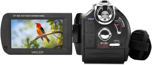 Alt view image 7 of 7 - Minolta MN4K40NV 4K Ultra HD 30MP 3" Touchscreen Night Vision Camcorder with LED Light, Black