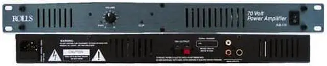 Alt view image 7 of 9 - Rolls RA170 Rack Mount 70V 70 Watt 1U Power Amplifier