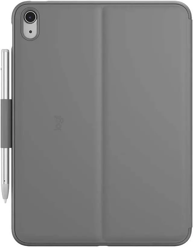 Alt view image 2 of 14 - Logitech Slim Folio Protective Bluetooth Keyboard Case for Apple iPad 10.9" 10th Gen, Oxford Gray