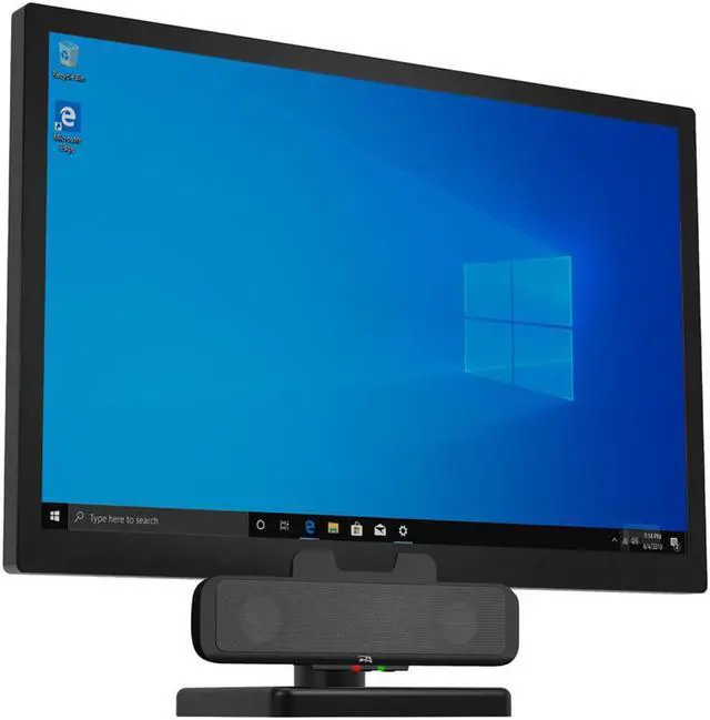Alt view image 11 of 18 - Cyber Acoustics Compact USB Speaker Bar with Integrated Monitor Mount (CA-2890)
