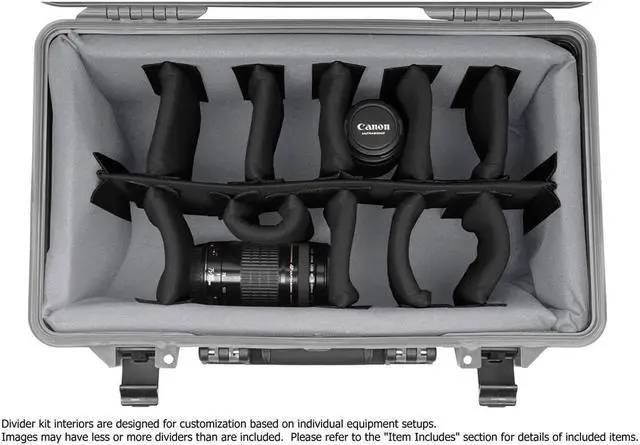 Alt view image 5 of 7 - Porta Brace PB-2550DSLRP Wheeled Hard Case w/Premium Divider Kit,Silver Platinum
