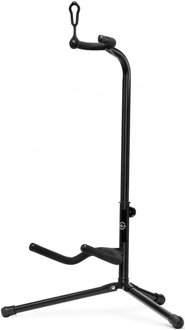 Alt view image 2 of 7 - H&A Classic Adjustable Tripod Guitar Stand, Black
