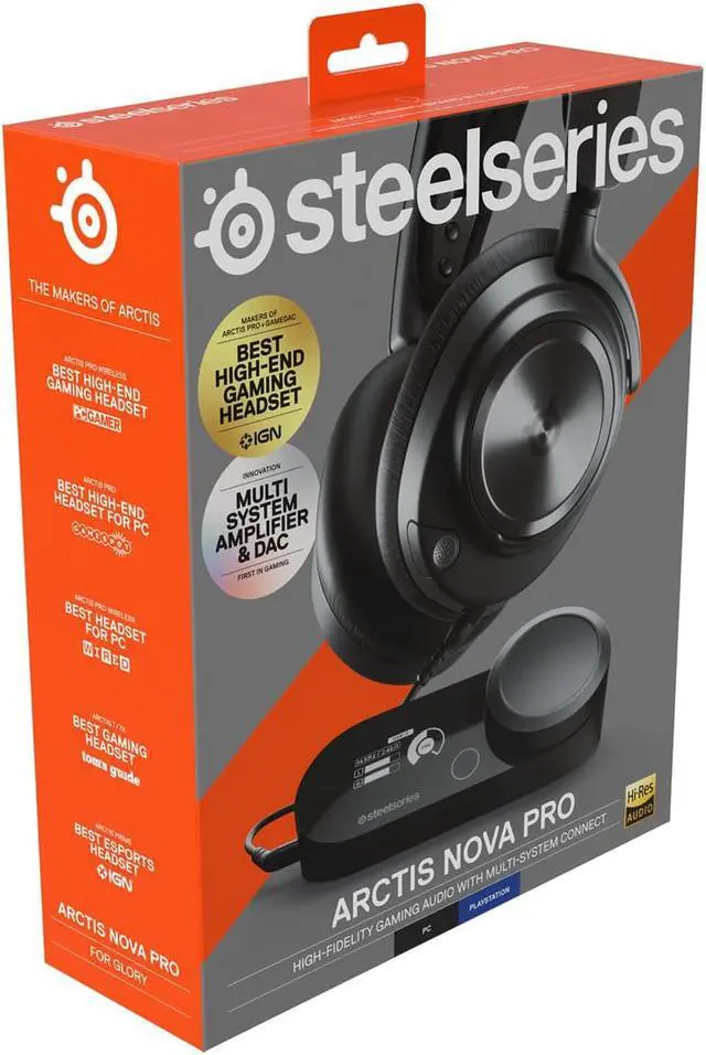 Alt view image 5 of 14 - SteelSeries Arctis Nova ProMulti-System Gaming Headset - Premium Hi-Fi Drivers - Hi-Res Audio - 360° Spatial Audio - GameDAC Gen 2 - ESS Sabre Quad-DAC - Stealth Retractable Mic - PC, PS5, PS4, Switch