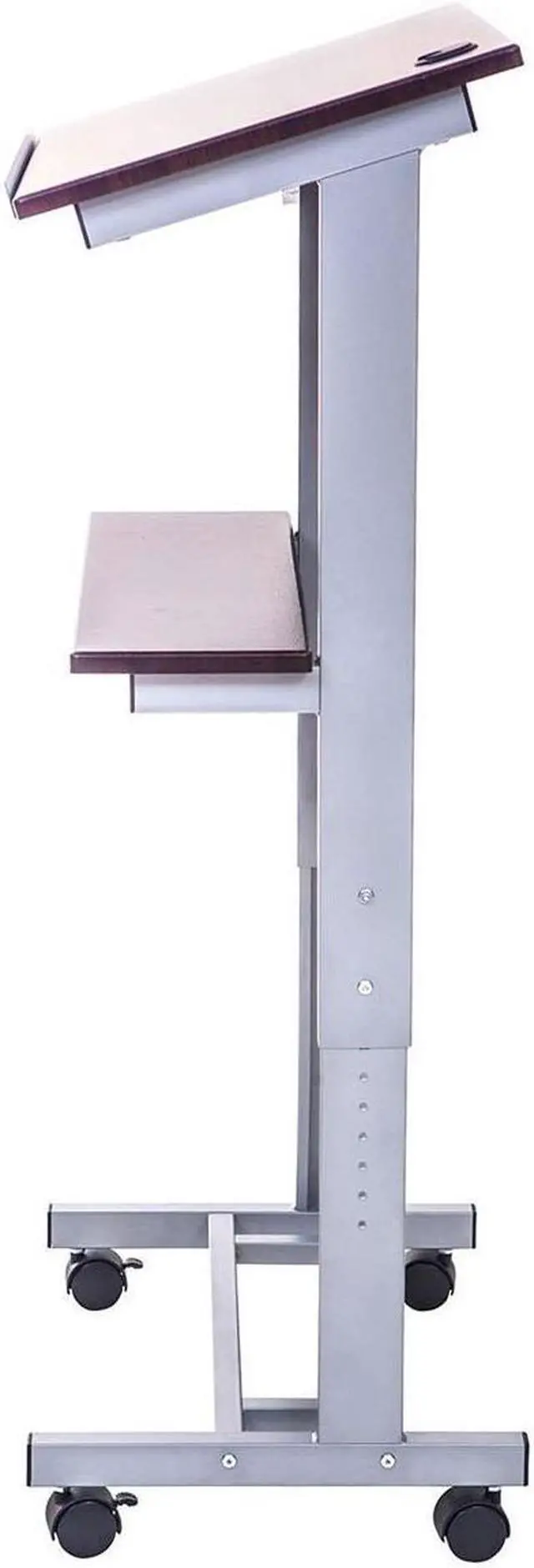 Alt view image 11 of 12 - Luxor LX-ADJ-DW Adjustable Height Lectern Podium Mobile Presentation Station