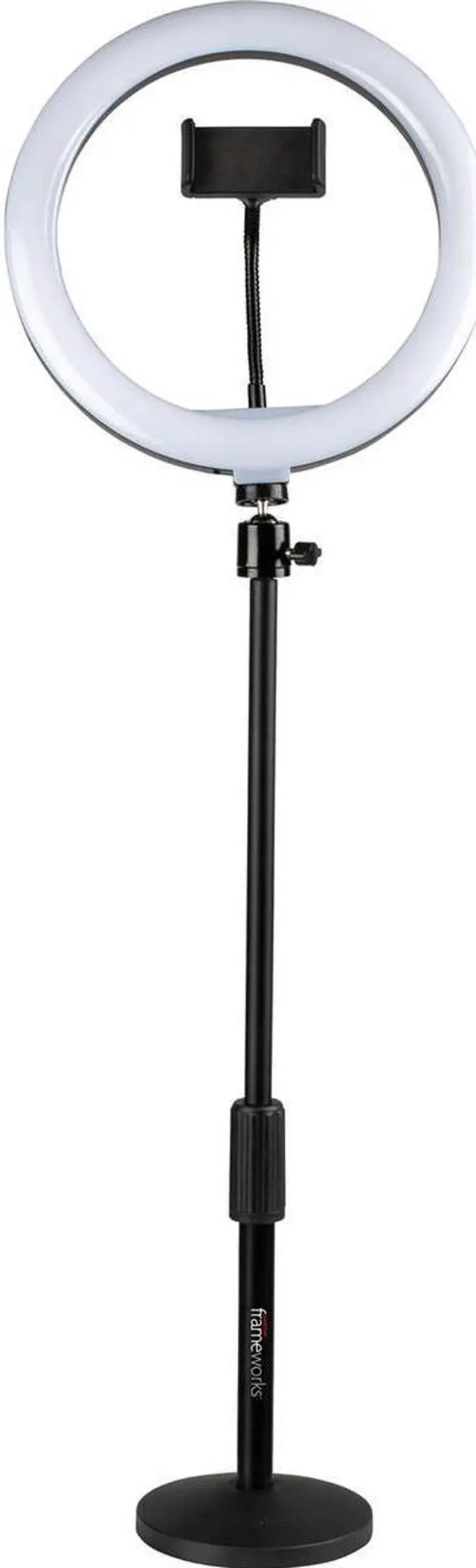 Alt view image 9 of 14 - Gator Frameworks GFW-RINGLIGHTDSKTP 10-Inch LED Ring Light Desktop Kit with Stand
