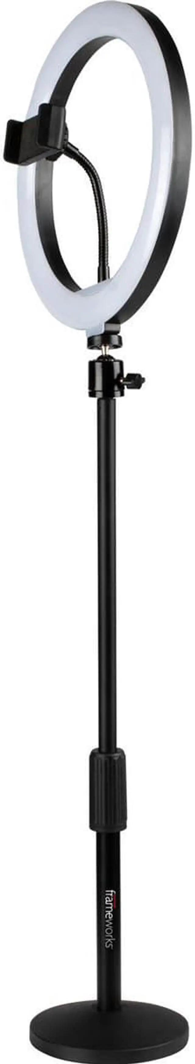 Alt view image 8 of 14 - Gator Frameworks GFW-RINGLIGHTDSKTP 10-Inch LED Ring Light Desktop Kit with Stand