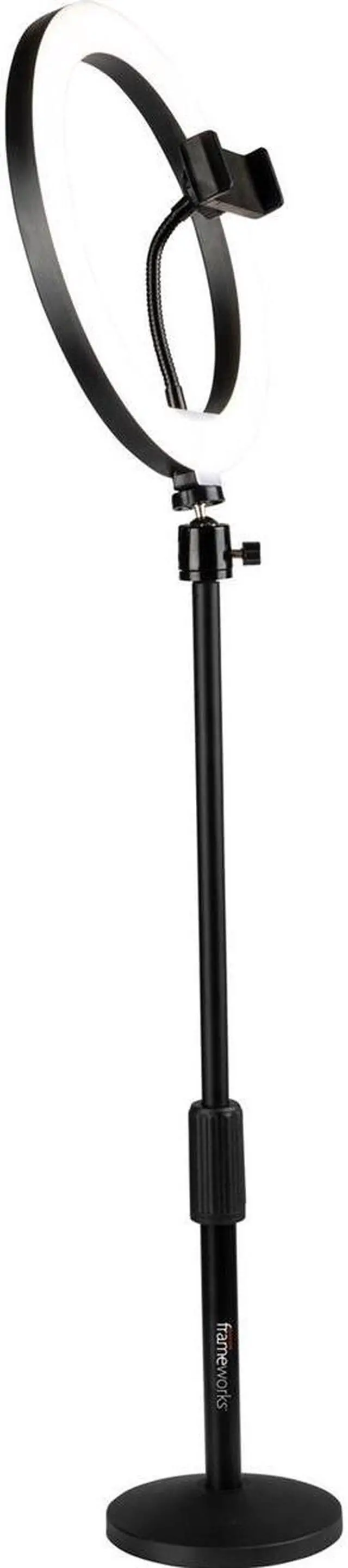 Alt view image 11 of 14 - Gator Frameworks GFW-RINGLIGHTDSKTP 10-Inch LED Ring Light Desktop Kit with Stand