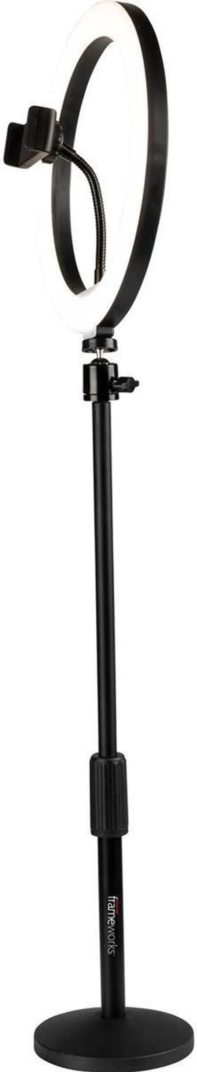 Alt view image 12 of 14 - Gator Frameworks GFW-RINGLIGHTDSKTP 10-Inch LED Ring Light Desktop Kit with Stand